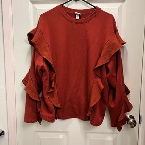 Womens Ruffled sweatshirt Size XL